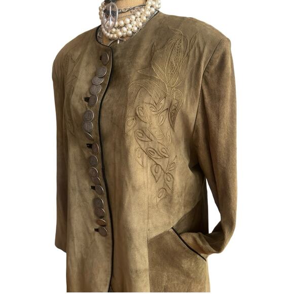 VTG - VINTAGE  ECHTES LEDER women's echtes leder suede WESTERN jacket SIZE 38 - Picture 8 of 15